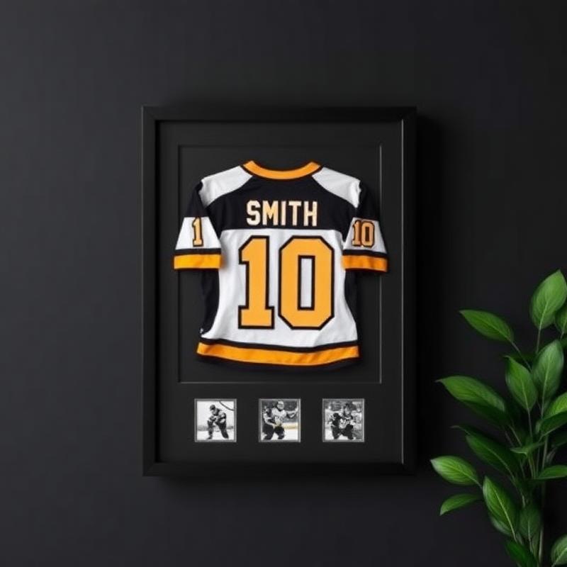 Framed sports jersey memorabilia